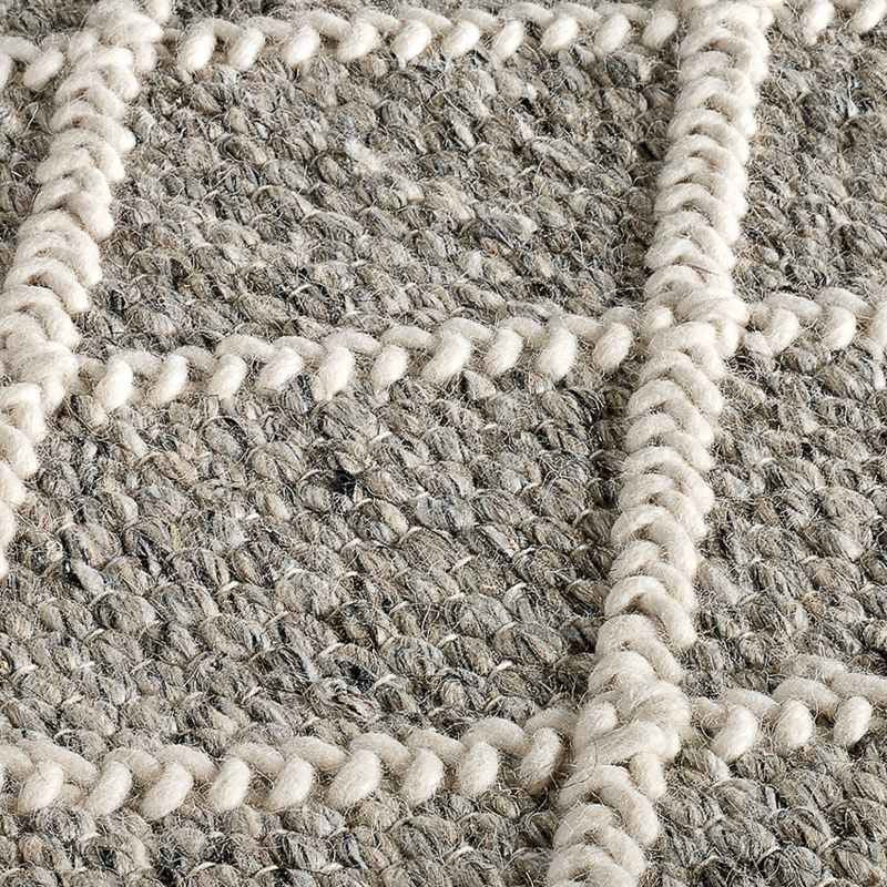 Savannah Trellis Wool Rug in Grey