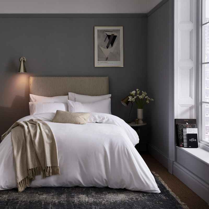 Serenity Herringbone Woven Throw by Katie Piper in Linen