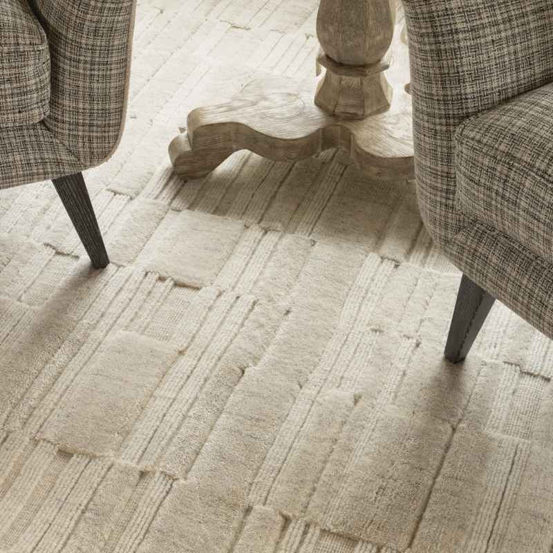 Shanti Designer Wool rugs by William Yeoward in Cloud Grey