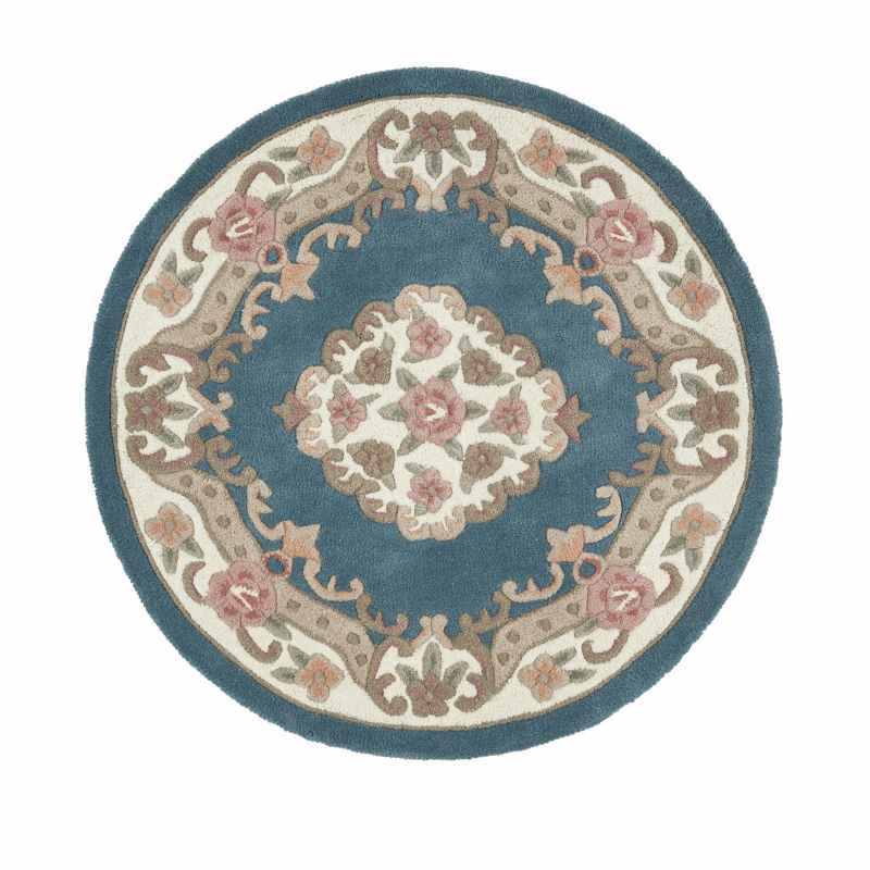 Shensi Traditional Circular Rugs in Blue