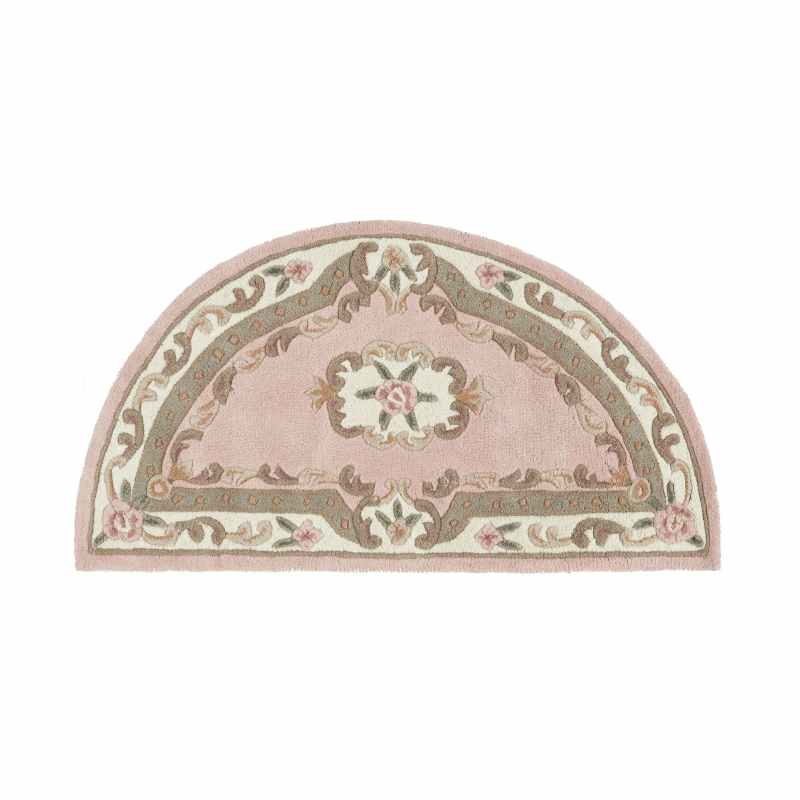 Shensi Traditional Half Moon Rugs in Rose Pink