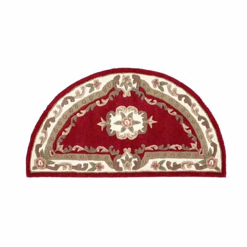 Shensi Traditional Half Moon Rugs in Wine