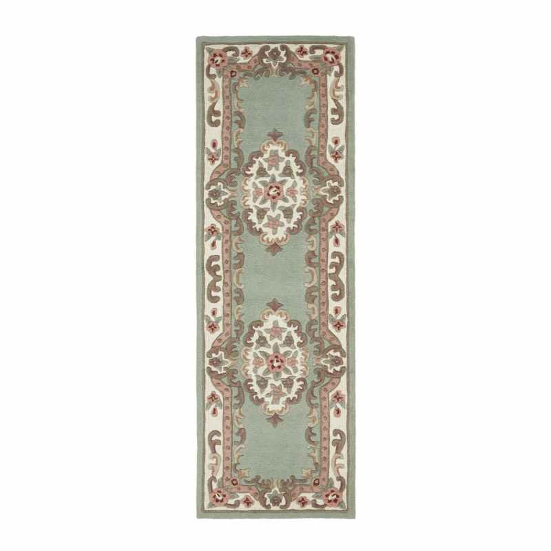 Shensi Traditional Wool Runner in Green
