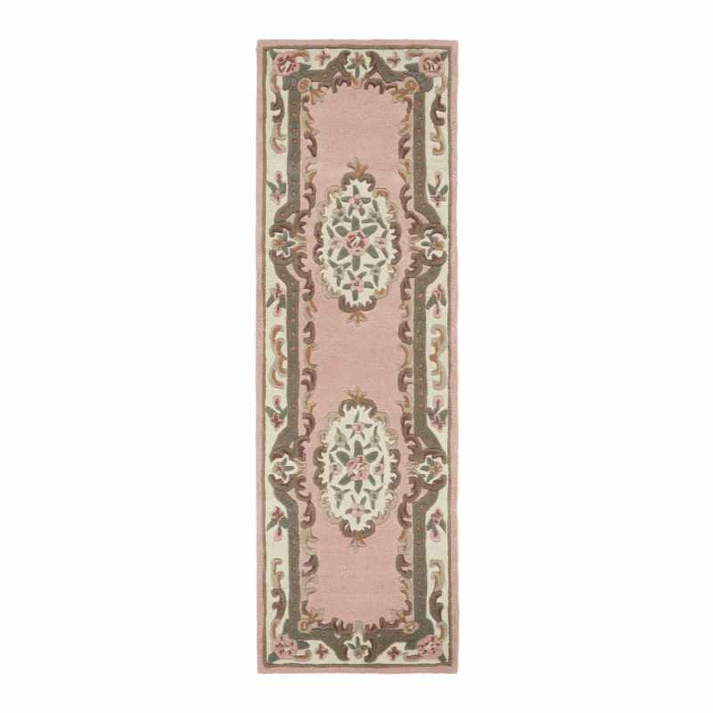 Shensi Traditional Wool Runner in Rose Pink