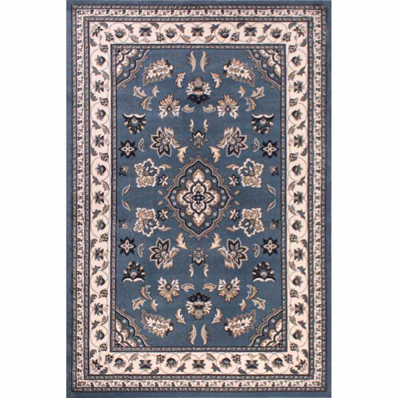Sherborne Traditional Bordered Rugs in Blue