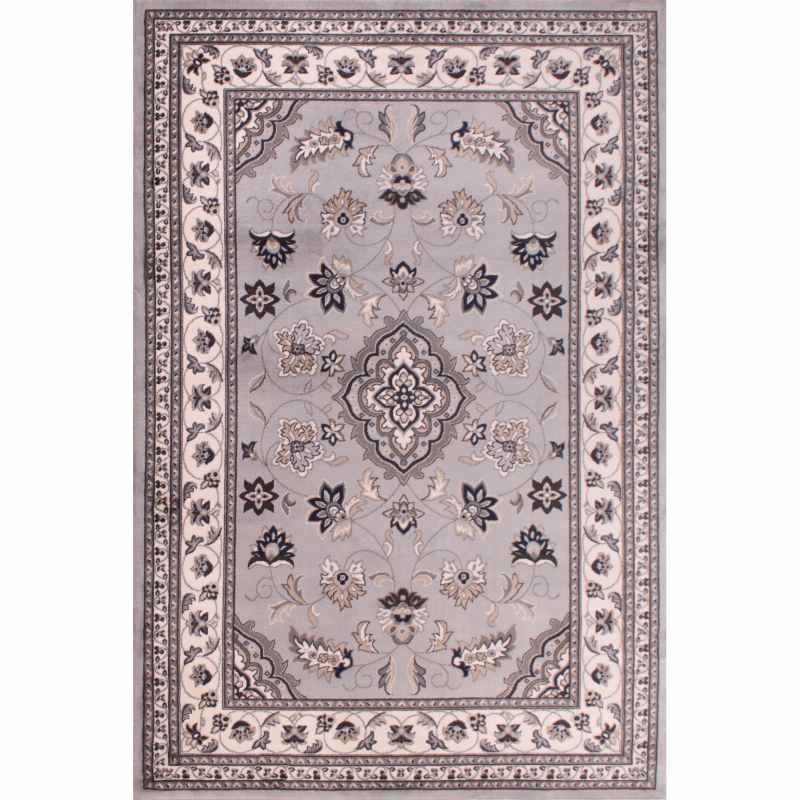 Sherborne Traditional Bordered Rugs in Grey