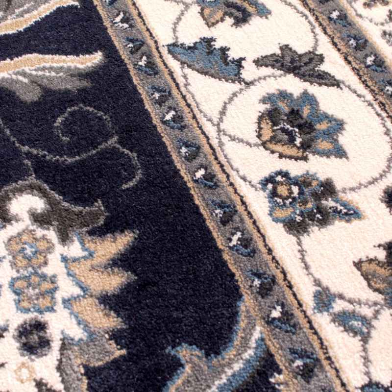 Sherborne Traditional Bordered Rugs in Navy Blue