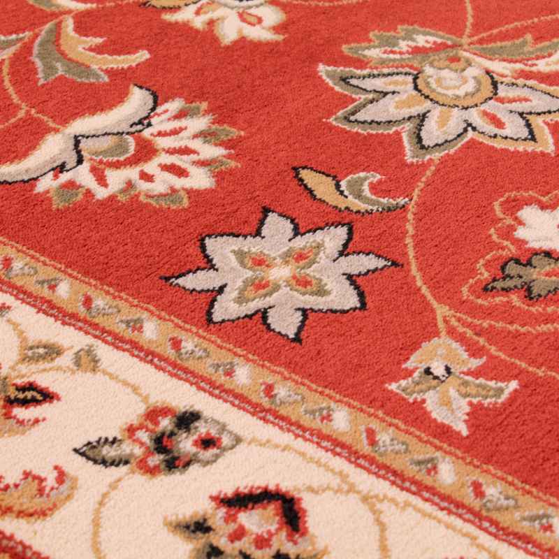 Sherborne Traditional Bordered Rugs in Terracotta Orange