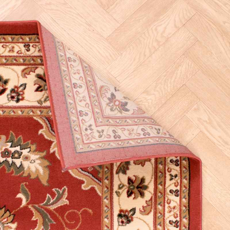 Sherborne Traditional Bordered Rugs in Terracotta Orange