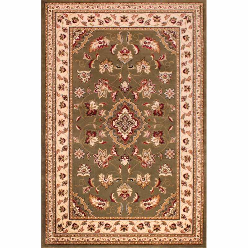 Sherborne Traditional Bordered Rugs in Green