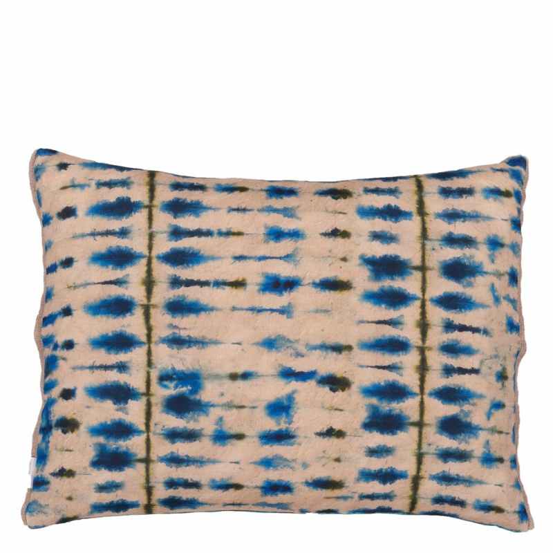 Shibori Tie Dye Cushion by Designers Guild in Cobalt Blue