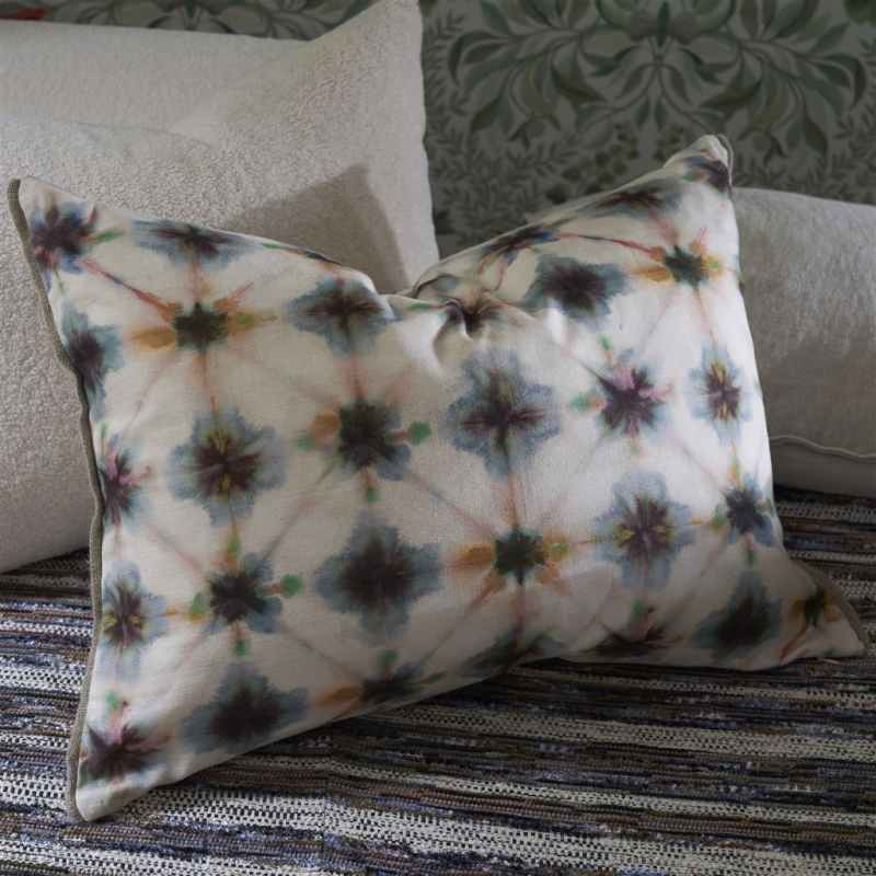 Shibori Tie Dye Cushion by Designers Guild in Slate Grey