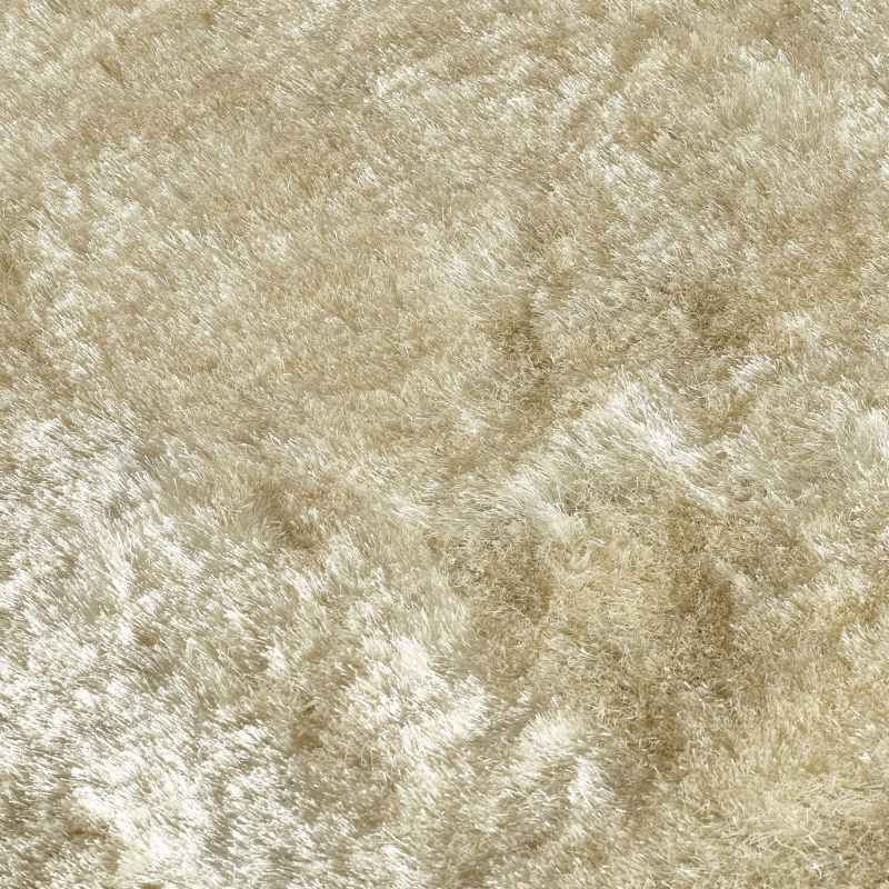 Shimmer Shaggy Lustrous Rugs in Champagne