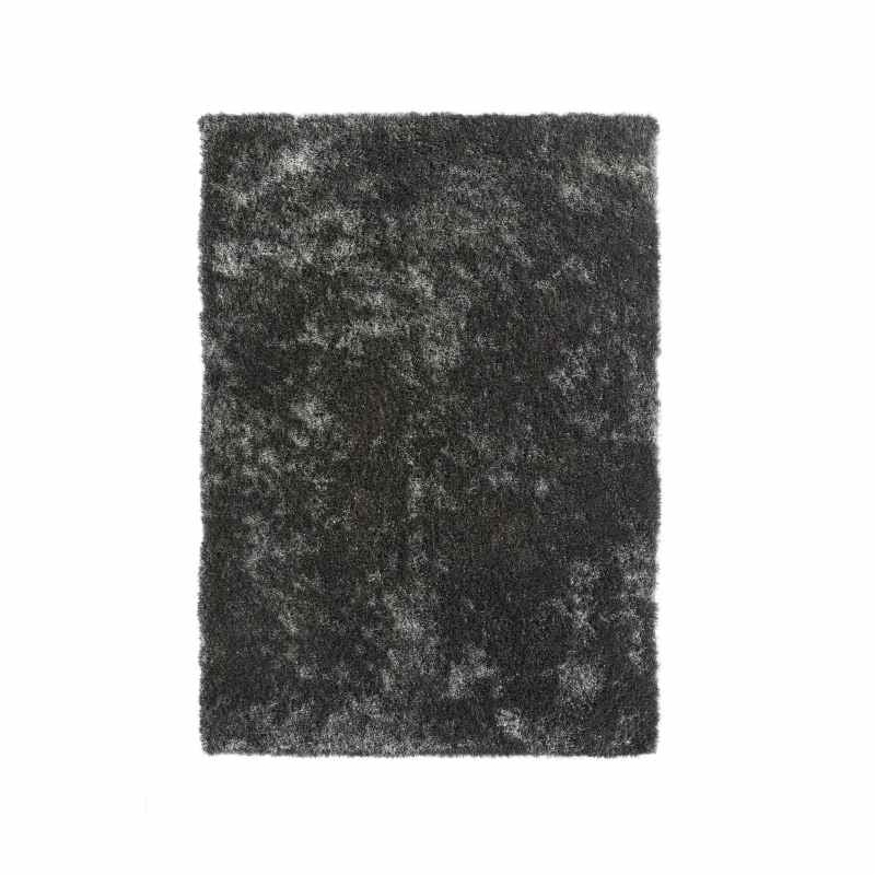 Shimmer Shaggy Lustrous Rugs in Charcoal Grey