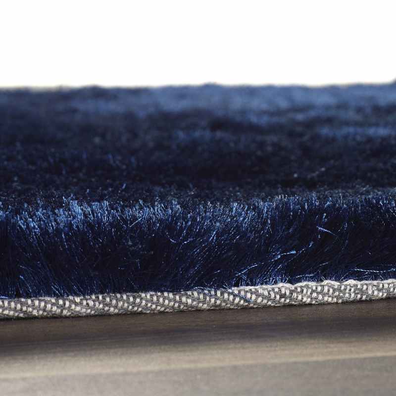 Shimmer Shaggy Lustrous Rugs in Indigo