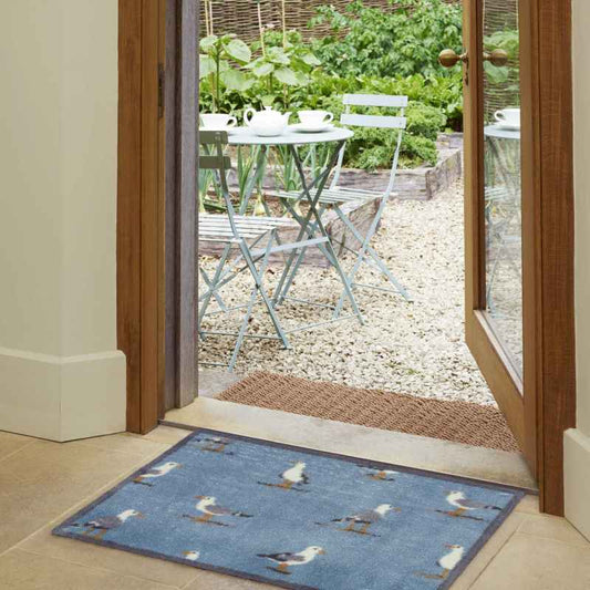 Shore Birds Washable Doormats by Turtle Mat x Sanderson in Blue