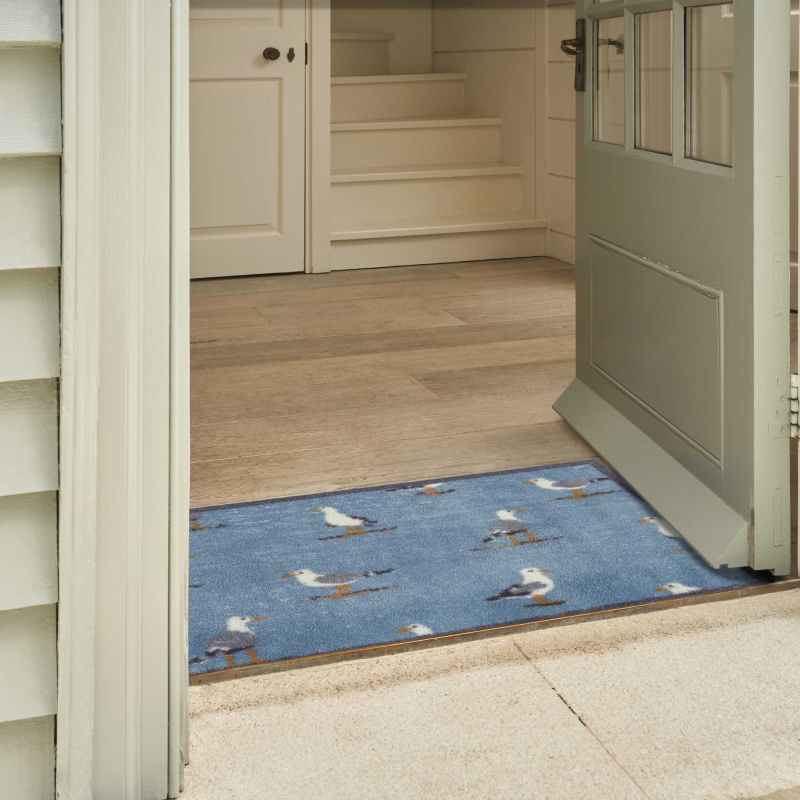 Shore Birds Washable Doormats by Turtle Mat x Sanderson in Blue