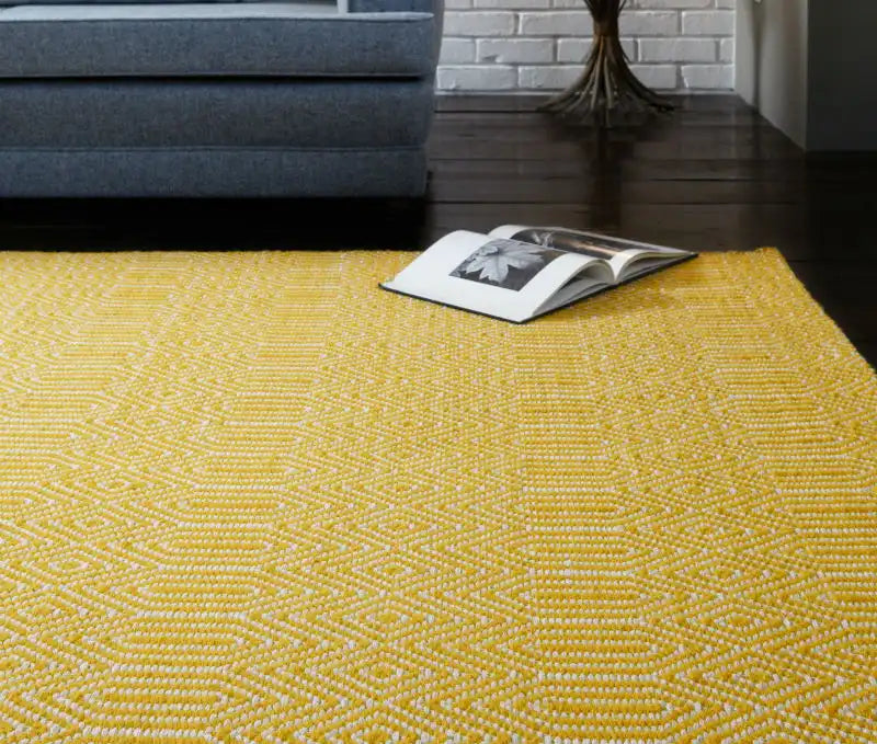 Asiatic sloan mustard Yellow Living Room Striped Rug.