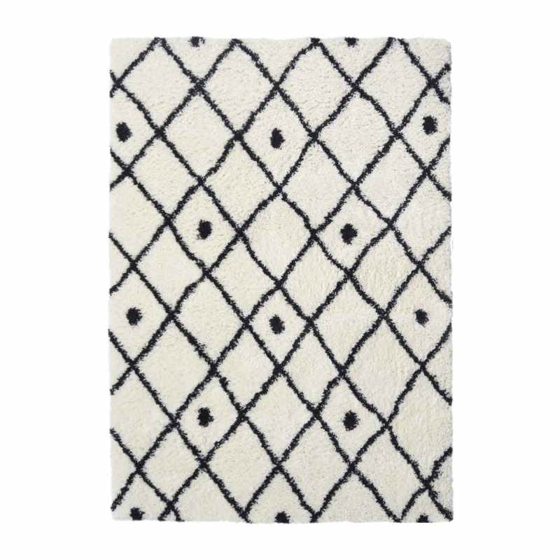 Snug Nomadic Shaggy Geometric Rugs in White