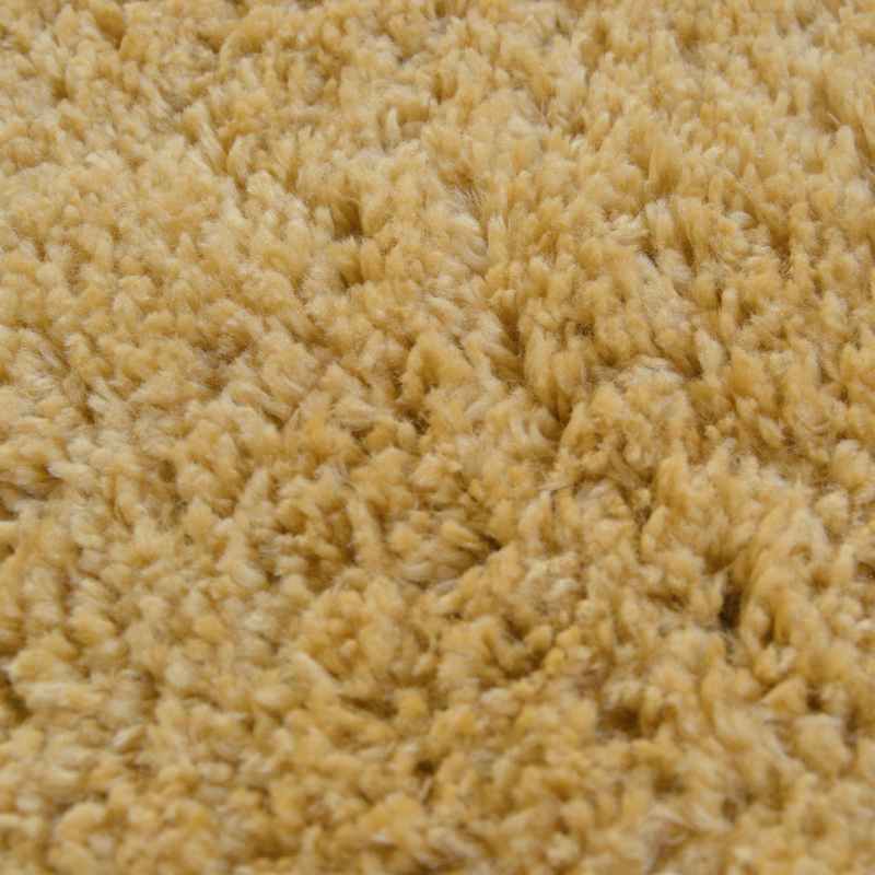 Snug Plain Shaggy Modern Rugs in Ochre Yellow