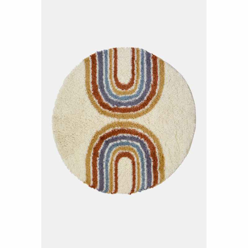 Snug Rainbow Shaggy Abstract Circle Rugs in Multi
