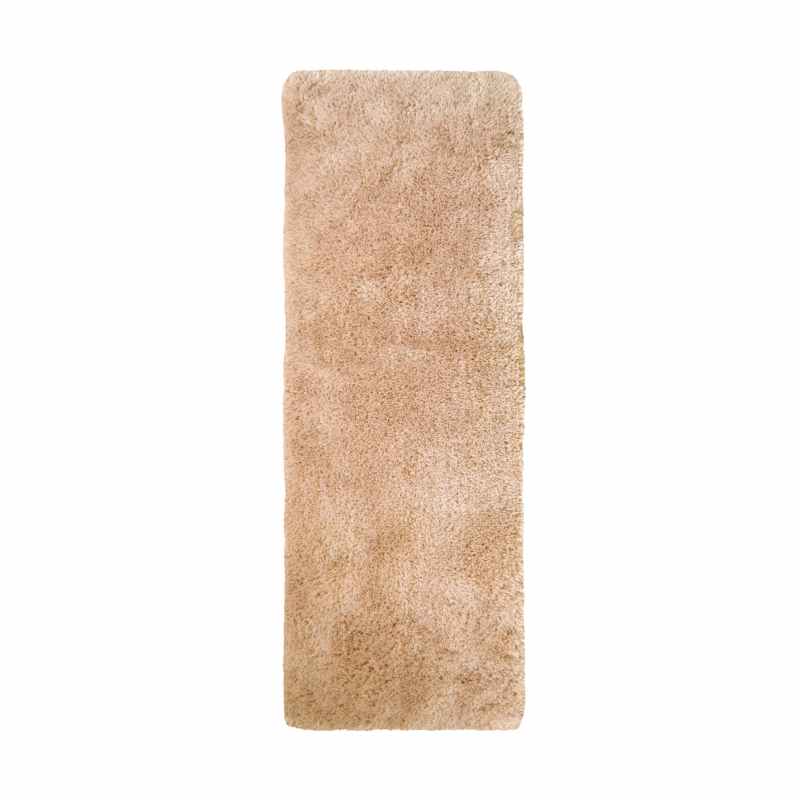 Soft Washable Cosy Modern Shaggy Runner Rugs in Champagne Brown