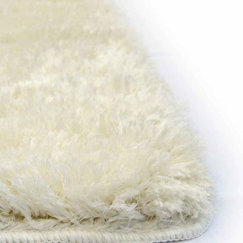 Soft Washable Cosy Modern Shaggy Runner Rugs in Ivory White