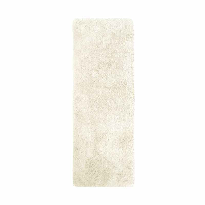 Soft Washable Cosy Modern Shaggy Runner Rugs in Ivory White