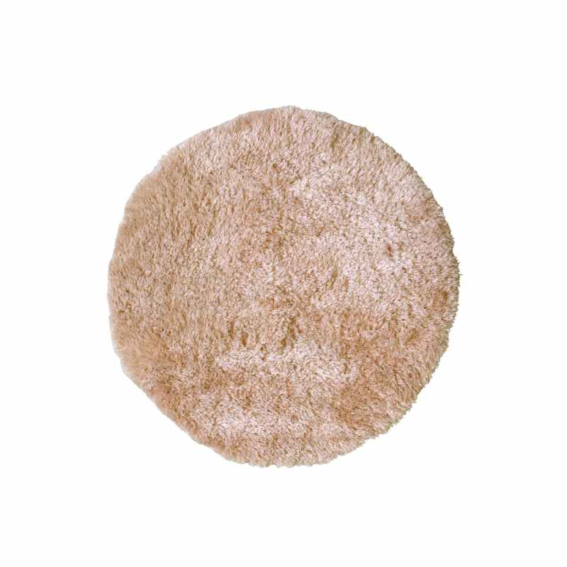 Soft Washable Cosy Circle Modern Shaggy Rugs in Champagne Brown