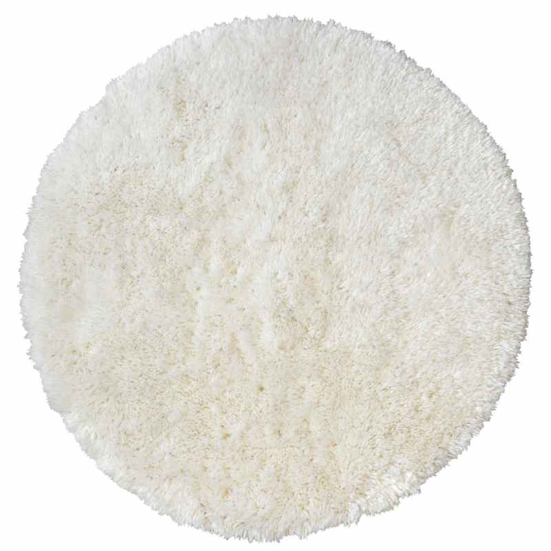 Soft Washable Cosy Circle Modern Shaggy Rugs in Ivory White