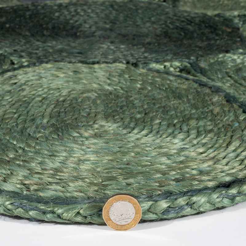 Spinningfields Circle Flower Jute Modern Rugs in Green