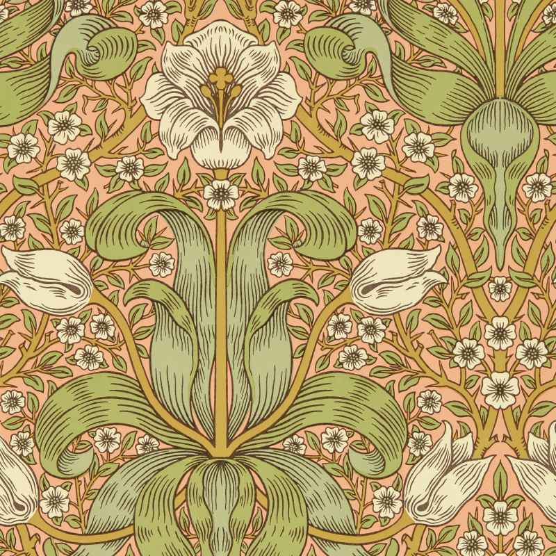 Spring Thicket Wallpaper 217336 by Morris & Co in Fruit Punch