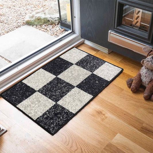 Washable Gel-Back Havana Square Black Rug