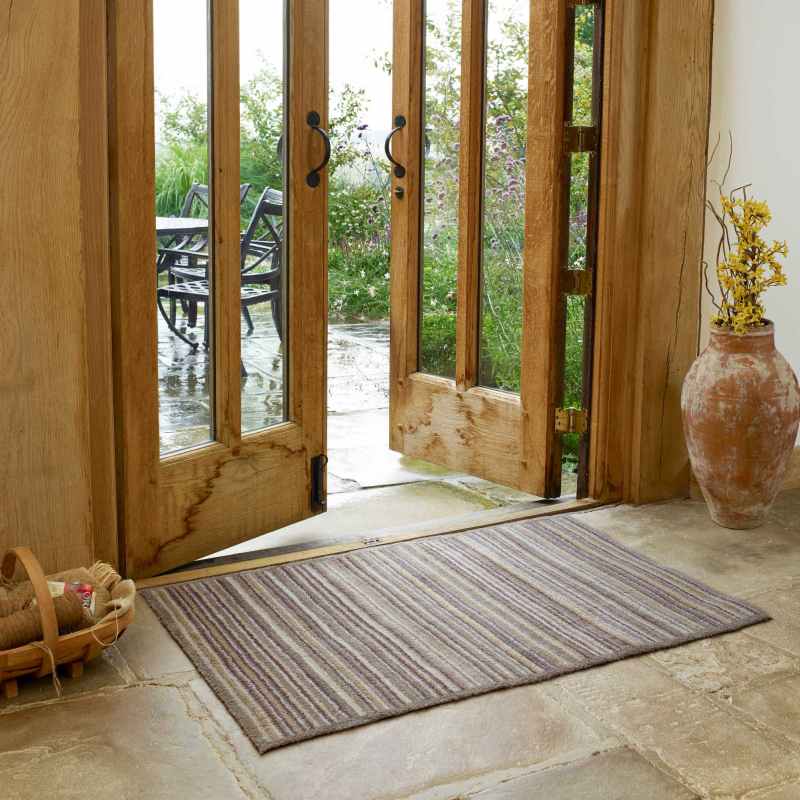 Stripe Washable Doormats in Sandstone Beige by Turtle Mat