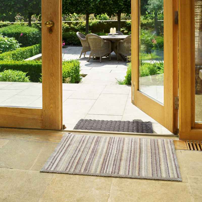 Stripe Washable Doormats in Sandstone Beige by Turtle Mat