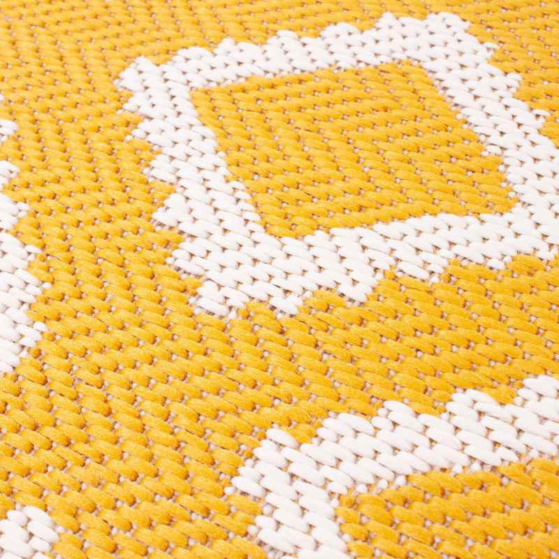 Terrace Diamond Modern Geometric Indoor Outdoor Rugs in Gold Yellow