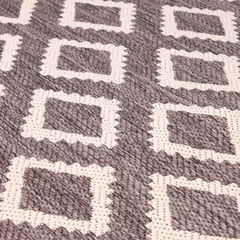 Terrace Diamond Modern Geometric Indoor Outdoor Rugs in Grey