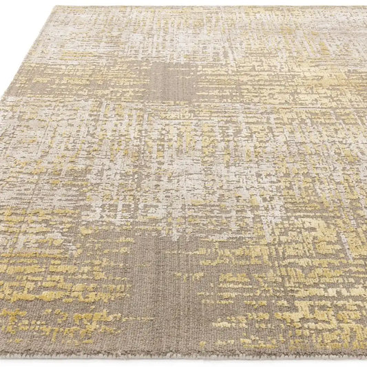 Asiatic torino gold Yellow Living Room Wool Rug.