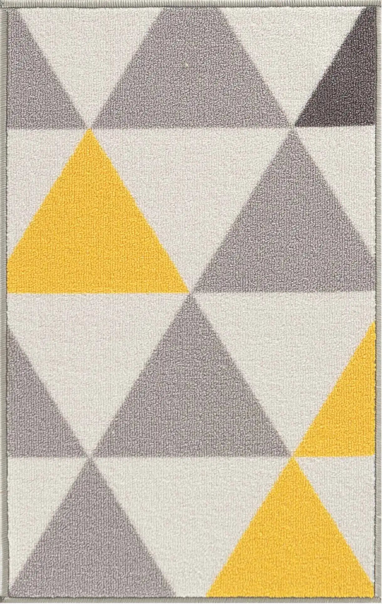 Washable Gel-Back Havana Triangle Light Gold Rug