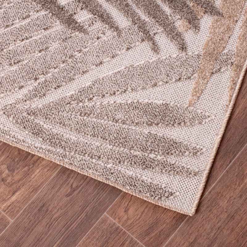 Indoor Outdoor Tropical D400A Botanical Palm Leaf Print rug in Terracotta