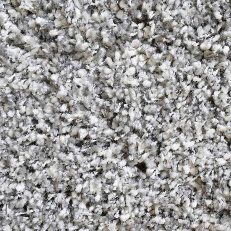 Twilight Speckled Shaggy Rugs 39001 6699 in White Silver