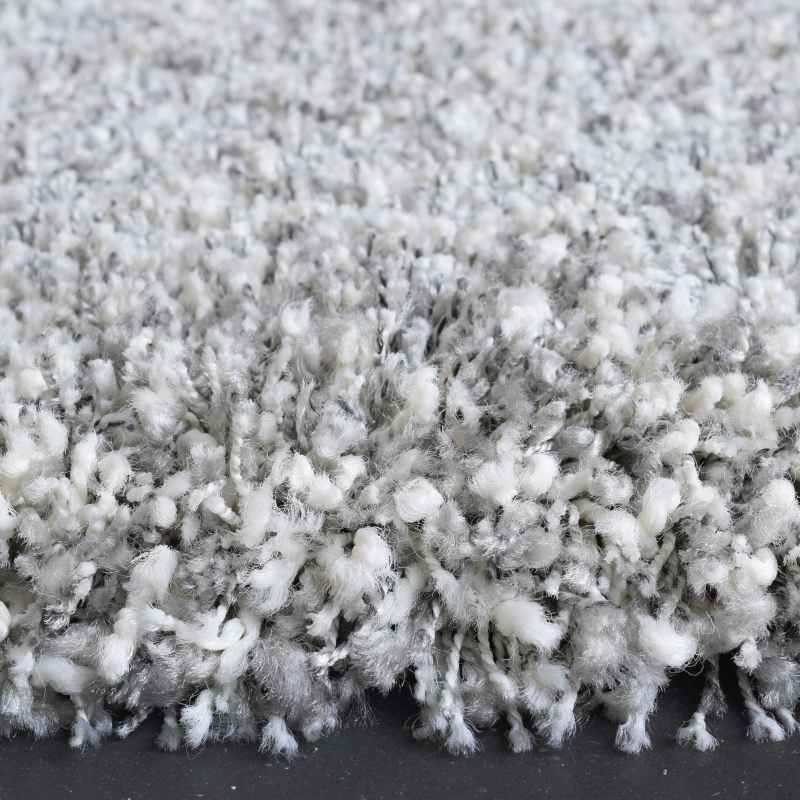 Twilight Speckled Shaggy Rugs 39001 6699 in White Silver