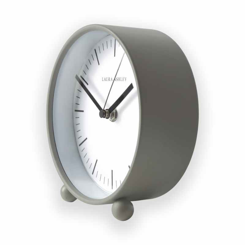 Twyford Small Bedside Clock 115775 by Laura Ashley in Pale Steel Grey