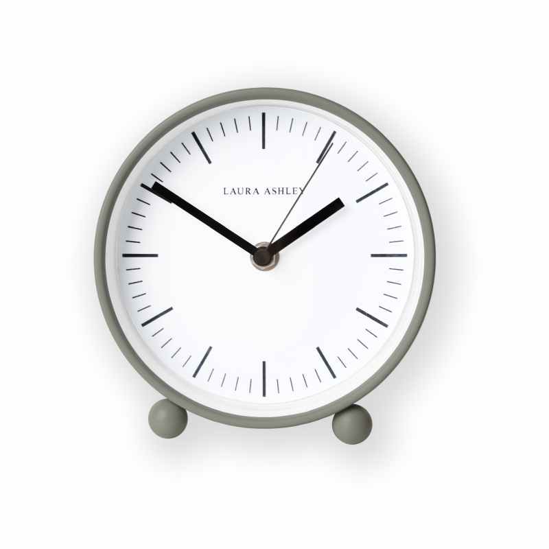 Twyford Small Bedside Clock 115775 by Laura Ashley in Pale Steel Grey