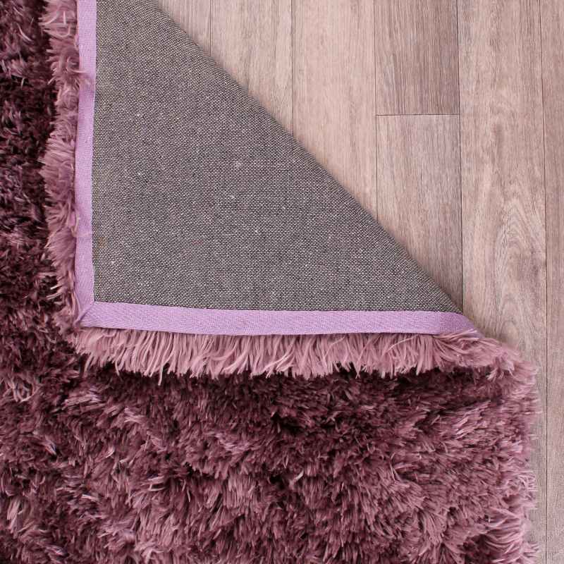 Flossy Plain Shaggy Rugs in Heather Purple