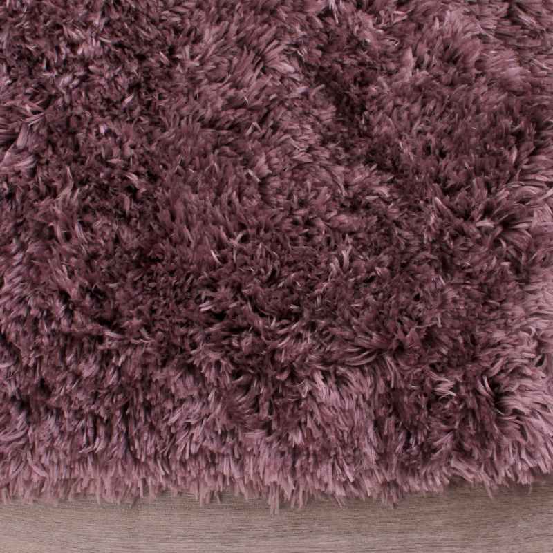 Flossy Plain Shaggy Rugs in Heather Purple