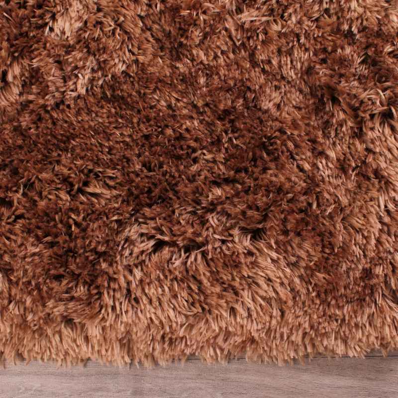 Flossy Plain Shaggy Rugs in Mink Beige