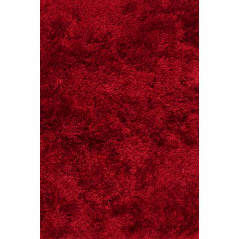 Flossy Plain Shaggy Rugs in Red