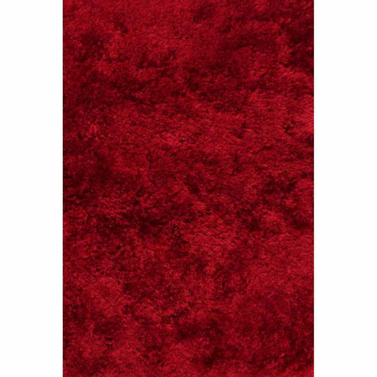 Flossy Plain Shaggy Rugs in Red