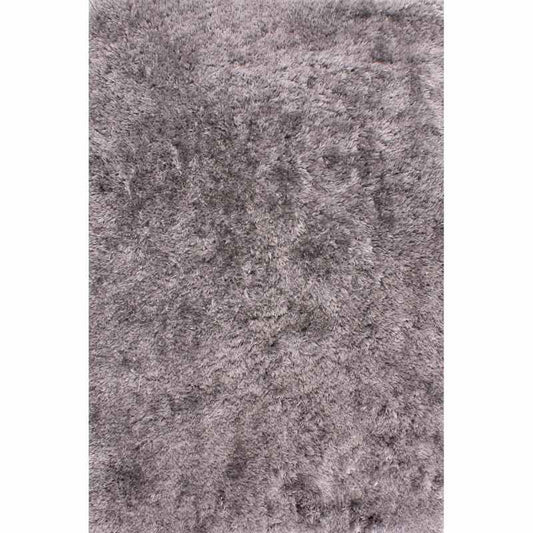 Flossy Plain Shaggy Rugs in Silver Grey